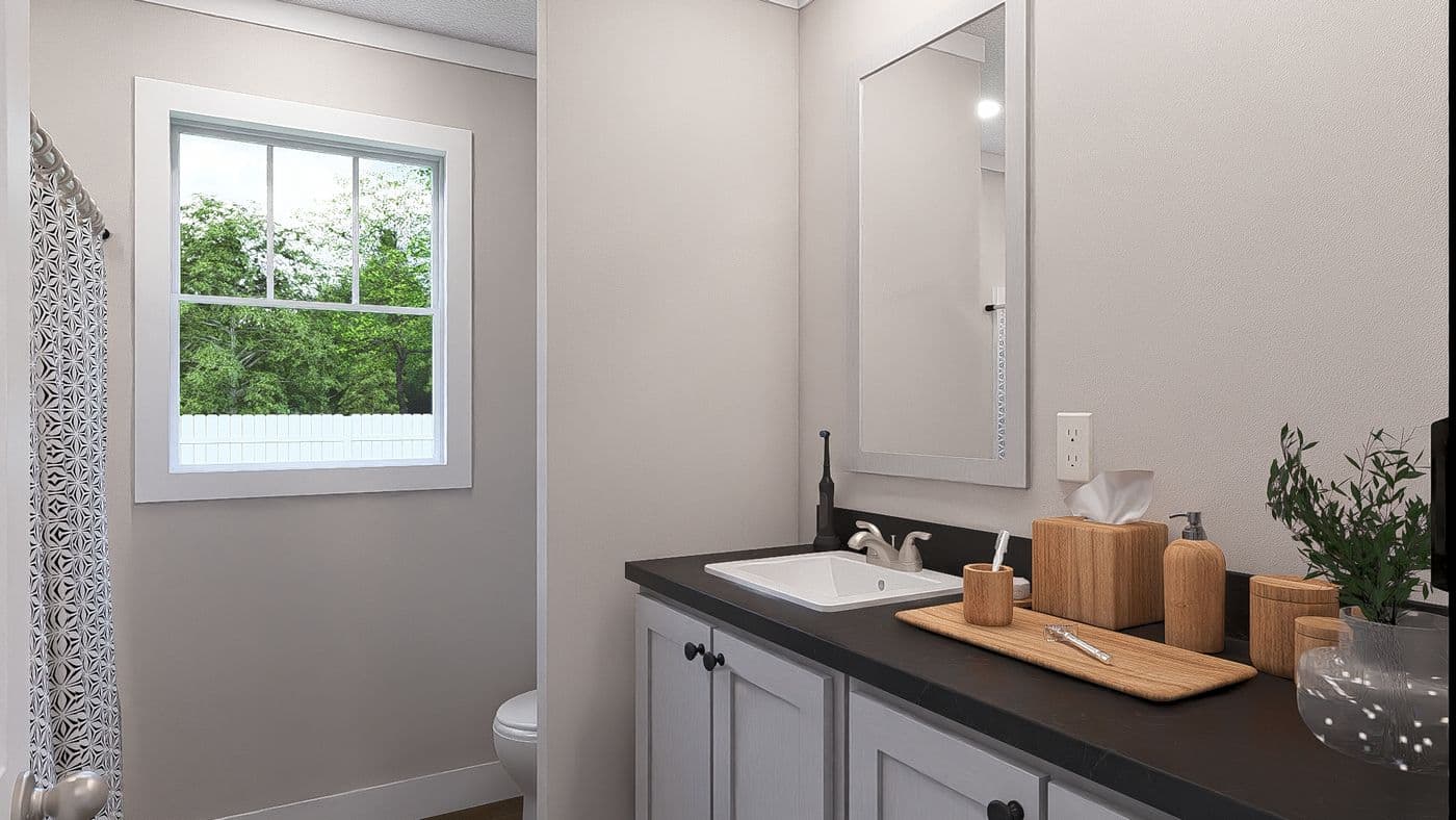 The BROWN EYED GIRL Guest Bathroom. This Modular Home features 4 bedrooms and 2 baths.
