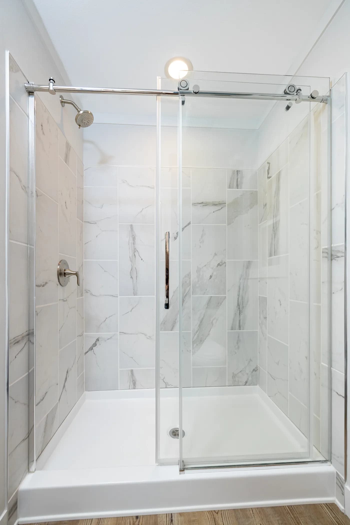 The CEDAR Primary Bathroom. This Manufactured Mobile Home features 2 bedrooms and 2 baths.