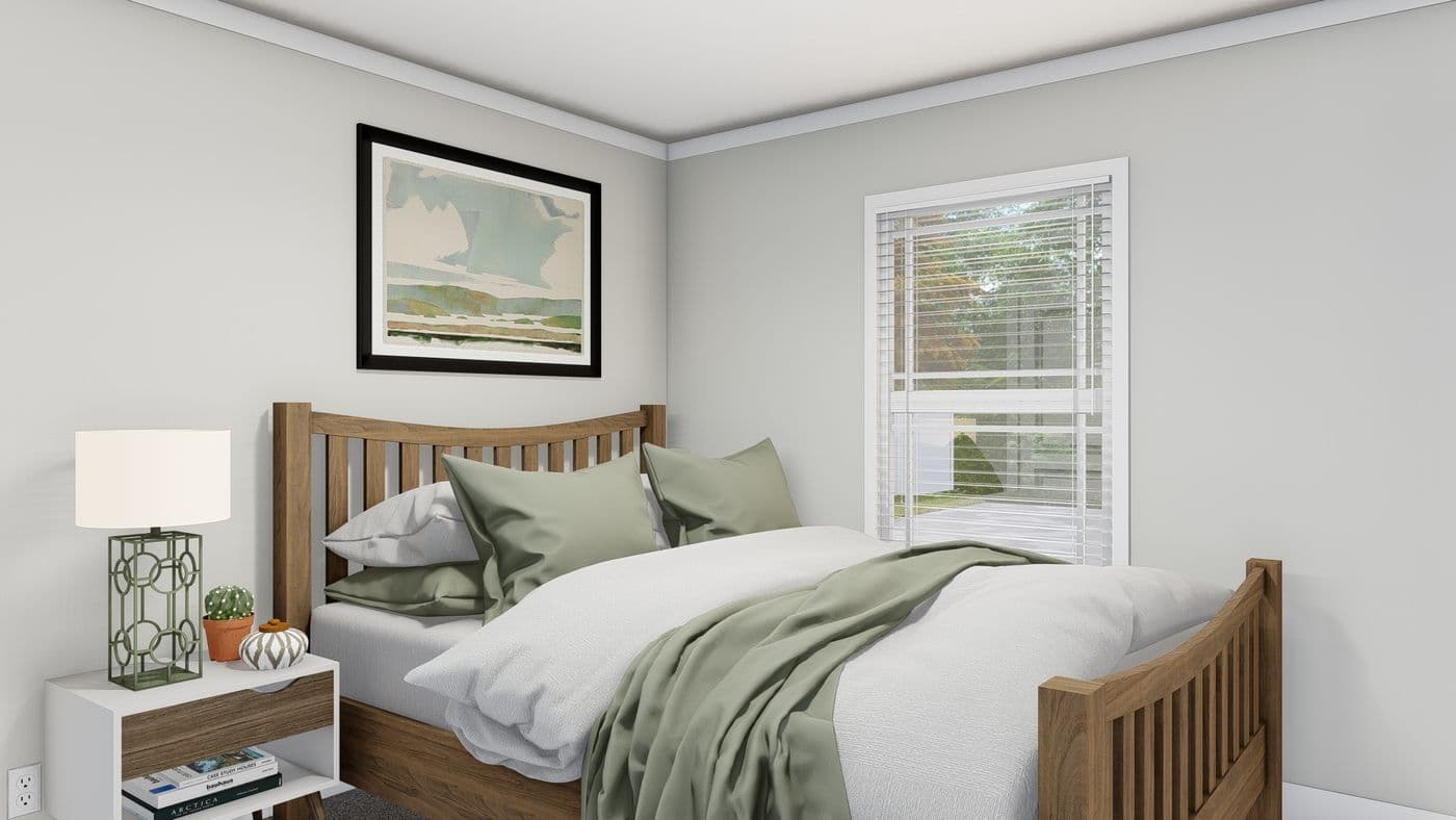 The CHEYENNE Bedroom. This Manufactured Mobile Home features 3 bedrooms and 2 baths.