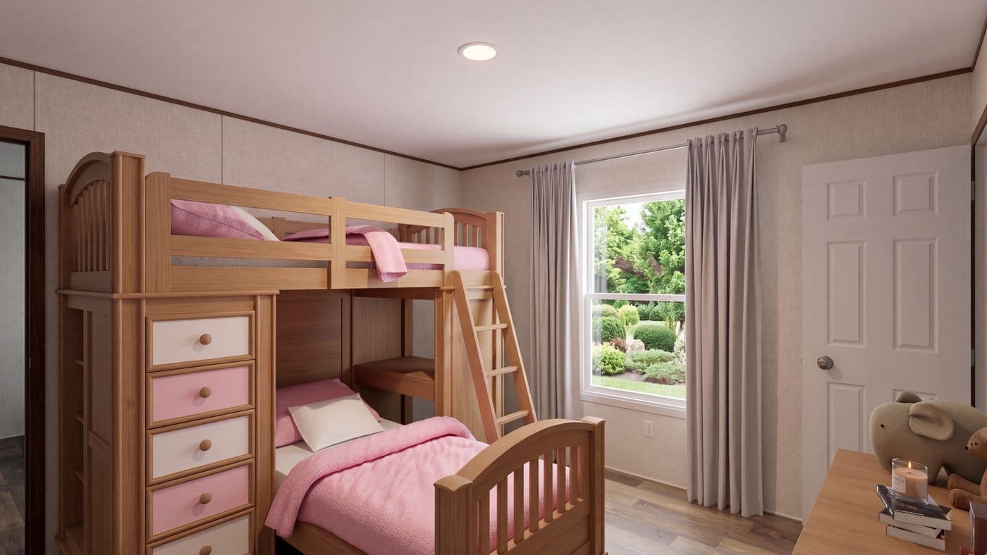The MAGNOLIA Guest Bedroom. This Manufactured Mobile Home features 3 bedrooms and 2 baths.