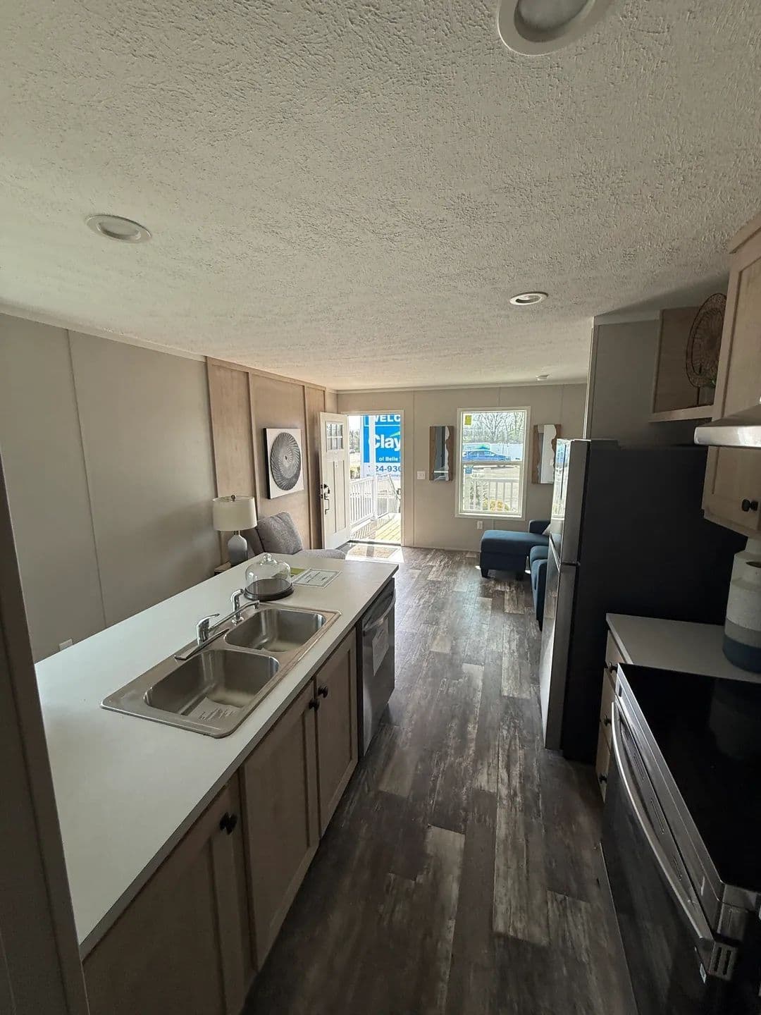 The ONYX Kitchen. This Manufactured Mobile Home features 1 bedroom and 1 bath.