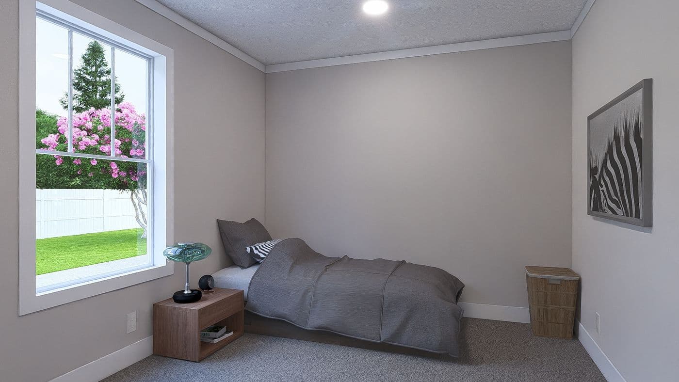 The BROWN EYED GIRL Guest Bedroom. This Manufactured Mobile Home features 4 bedrooms and 2 baths.