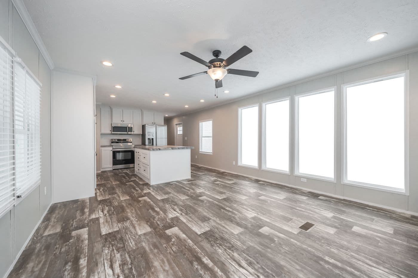 The WILLOW Living Room. This Manufactured Mobile Home features 3 bedrooms and 2 baths.