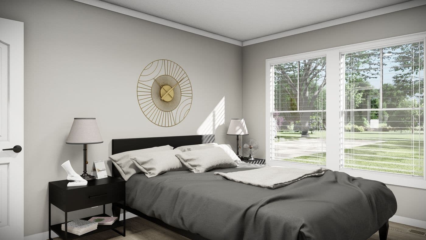 The THE REVERE Bedroom. This Manufactured Mobile Home features 4 bedrooms and 2 baths.