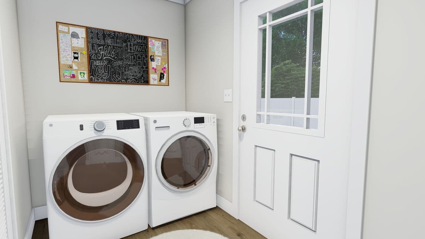 The SUNDANCE 48B Utility Room. This Manufactured Mobile Home features 3 bedrooms and 2 baths.