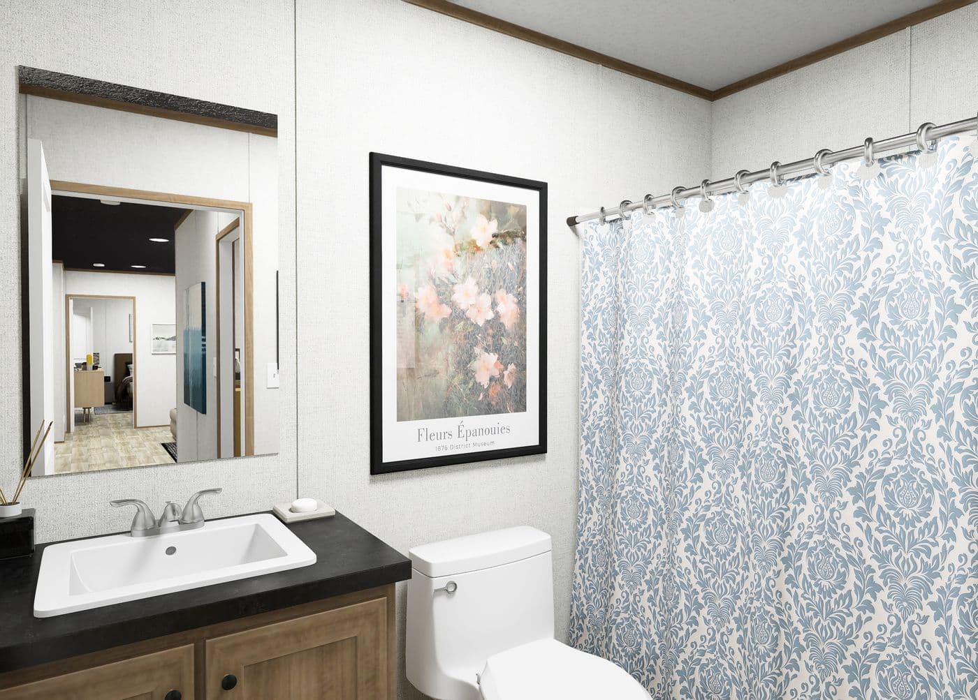 The VISTA 28X48 Guest Bathroom. This Manufactured Mobile Home features 3 bedrooms and 2 baths.