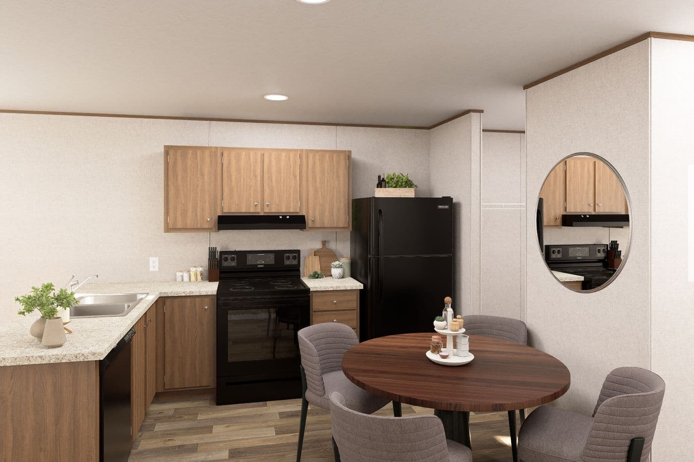 The MAGNOLIA Kitchen. This Manufactured Mobile Home features 3 bedrooms and 2 baths.