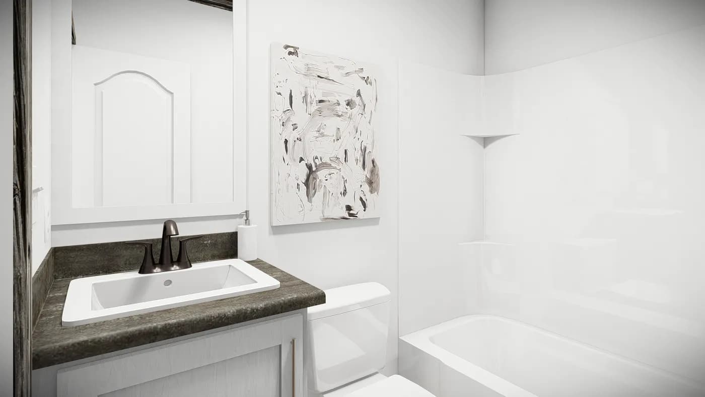 The THE BANDIT Primary Bathroom. This Manufactured Mobile Home features 3 bedrooms and 2 baths.
