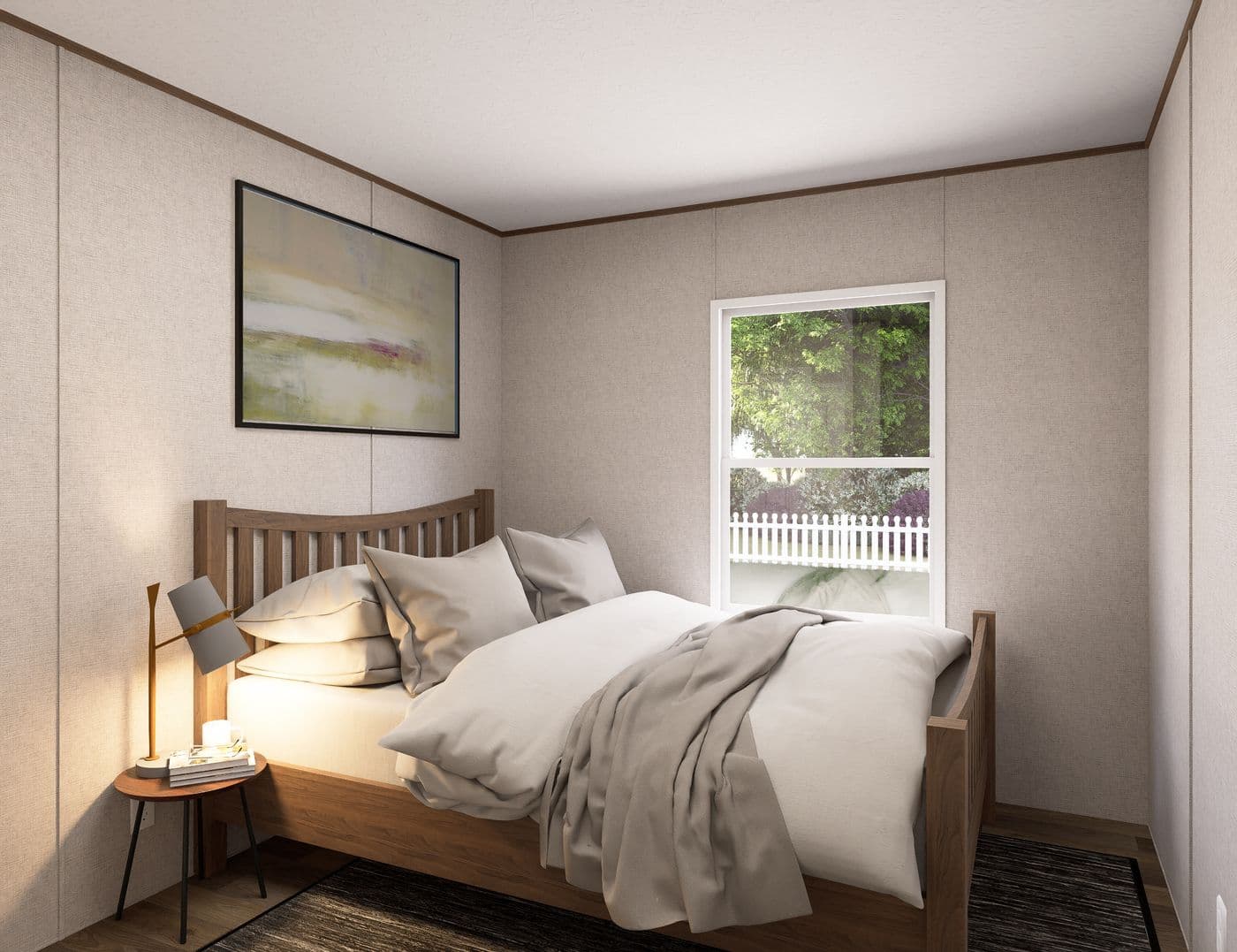 The OAK Guest Bedroom. This Manufactured Mobile Home features 4 bedrooms and 2 baths.