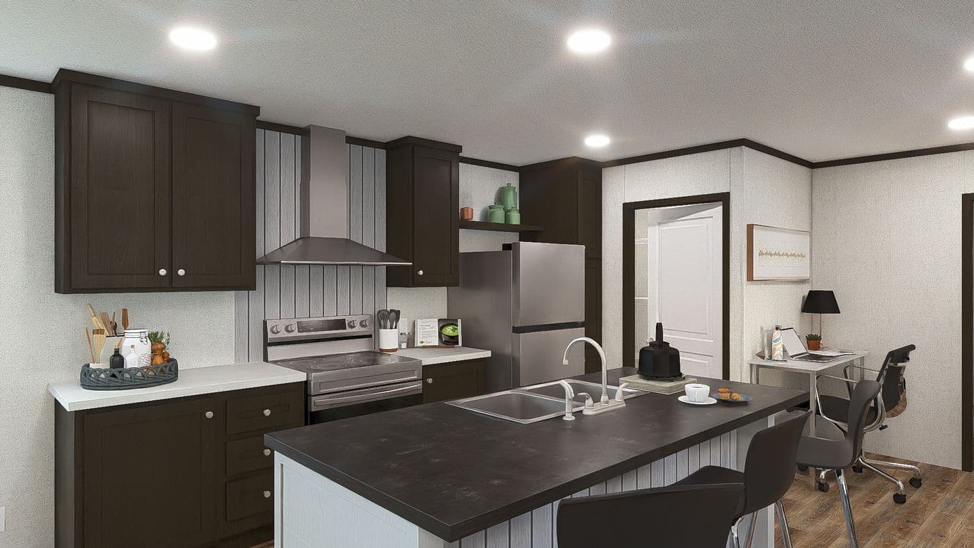 The GLIMPSE Kitchen. This Manufactured Mobile Home features 3 bedrooms and 2 baths.