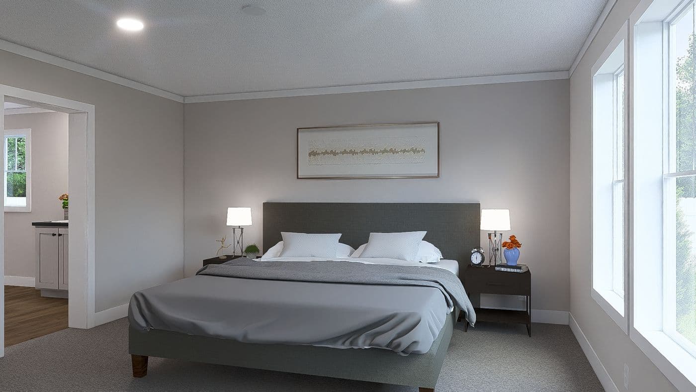 The LIMELIGHT Primary Bedroom. This Modular Home features 3 bedrooms and 2 baths.
