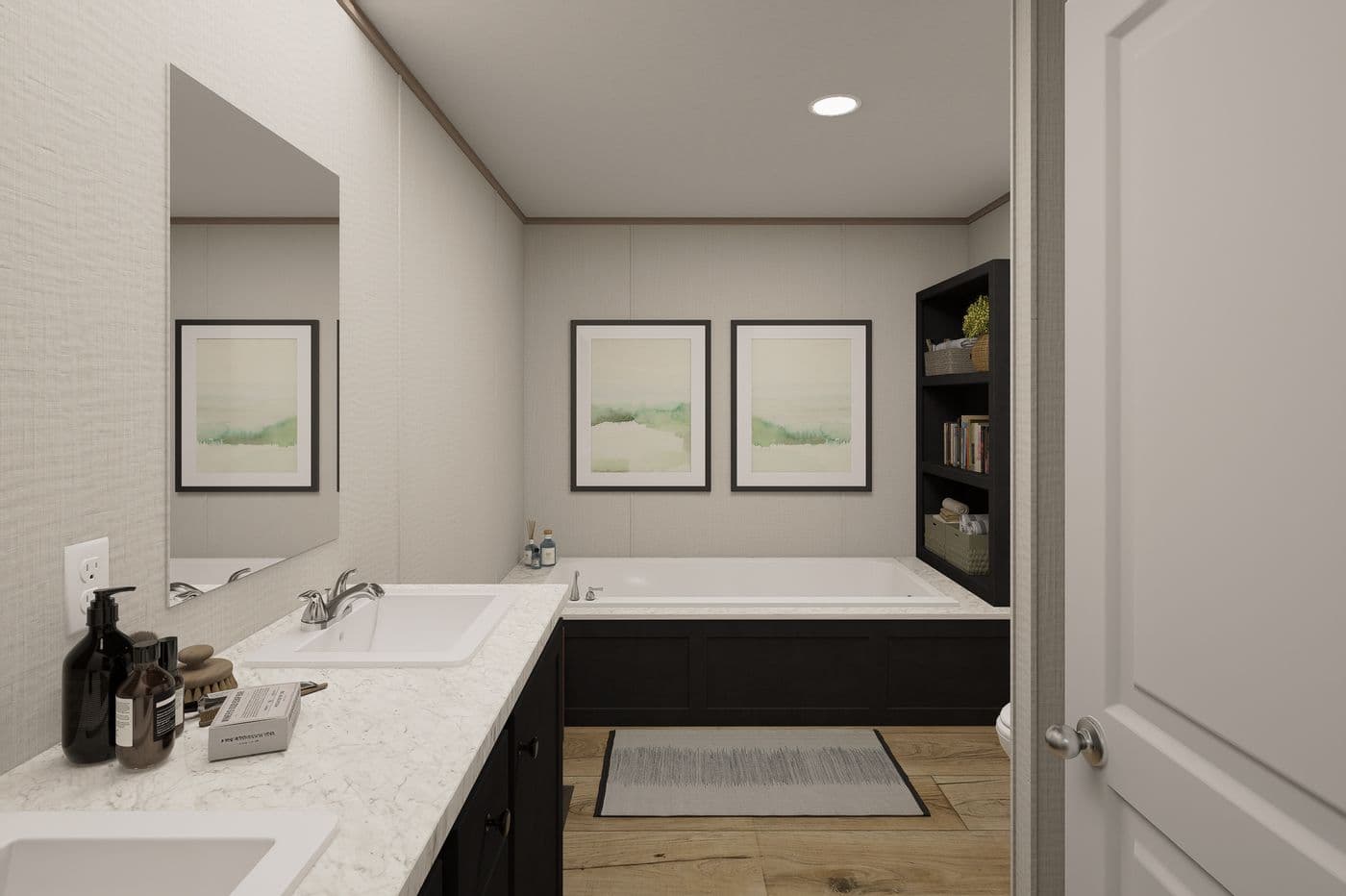 The ULTRA FLEX Primary Bathroom. This Manufactured Mobile Home features 4 bedrooms and 2 baths.