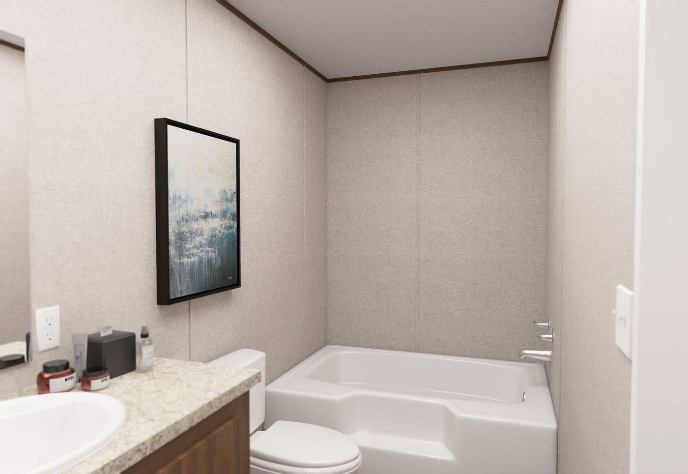 The ASPEN Primary Bathroom. This Manufactured Mobile Home features 3 bedrooms and 2 baths.