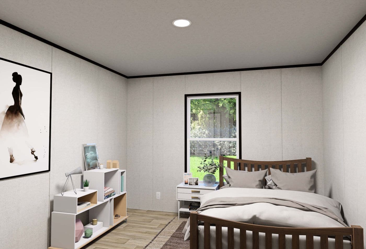 The DAWN Guest Bedroom. This Manufactured Mobile Home features 3 bedrooms and 2 baths.