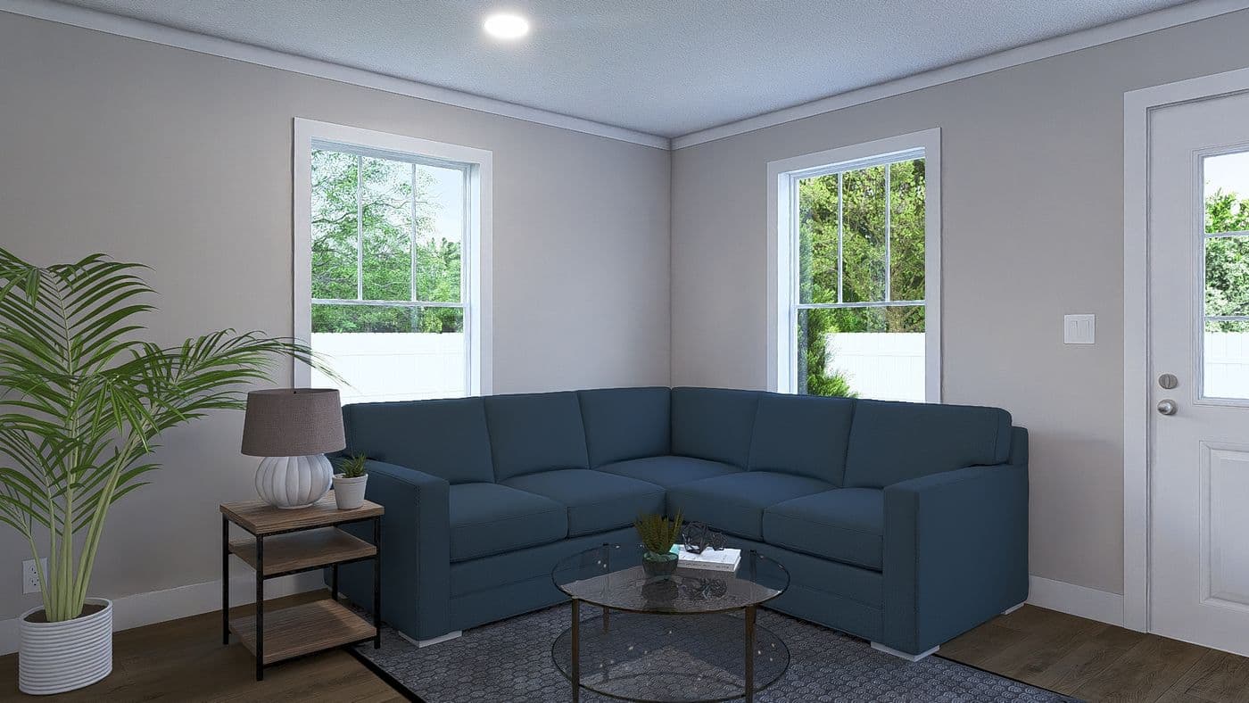 The ROCKET MAN Den. This Modular Home features 3 bedrooms and 2 baths.