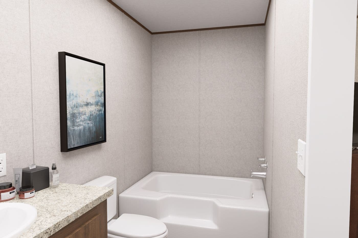 The BIRCH Primary Bathroom. This Manufactured Mobile Home features 3 bedrooms and 2 baths.