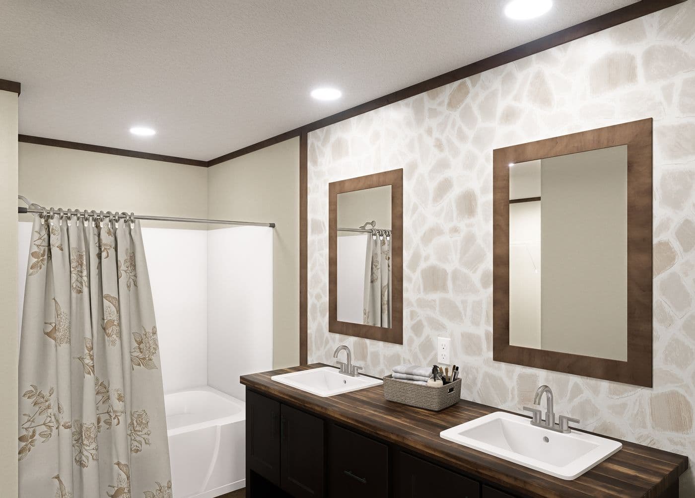 The SEVIER Primary Bathroom. This Manufactured Mobile Home features 4 bedrooms and 3 baths.