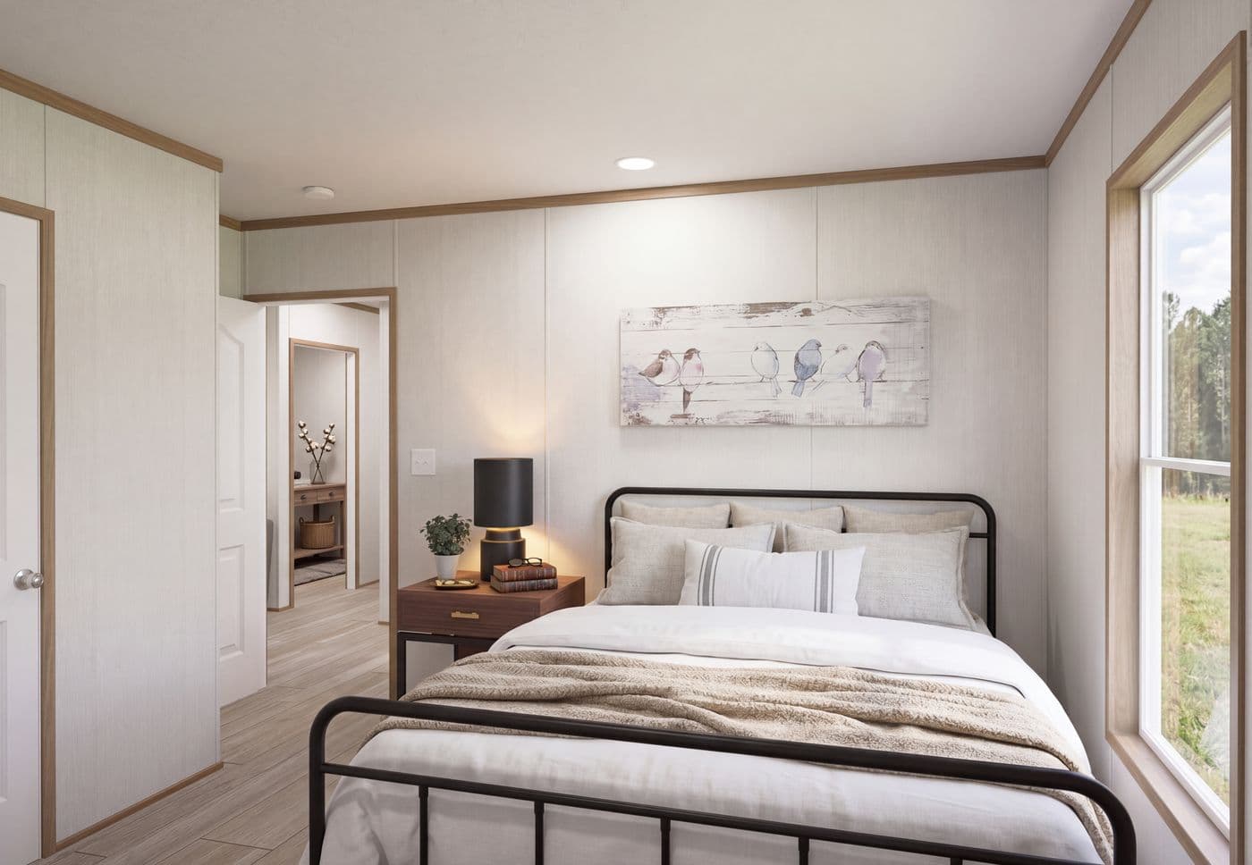 The THE MOUNTAINEER 68 Bedroom. This Manufactured Mobile Home features 4 bedrooms and 2 baths.