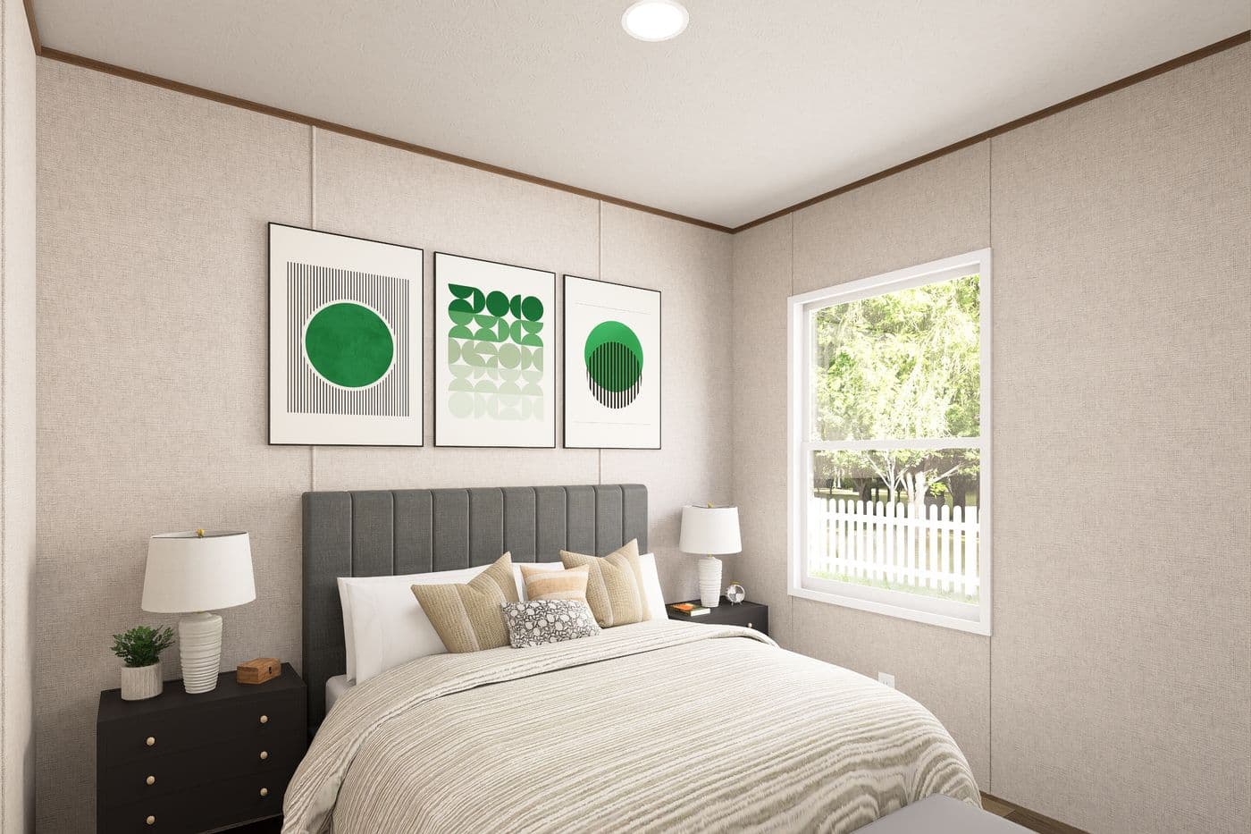The CYPRESS Guest Bedroom. This Manufactured Mobile Home features 4 bedrooms and 2 baths.