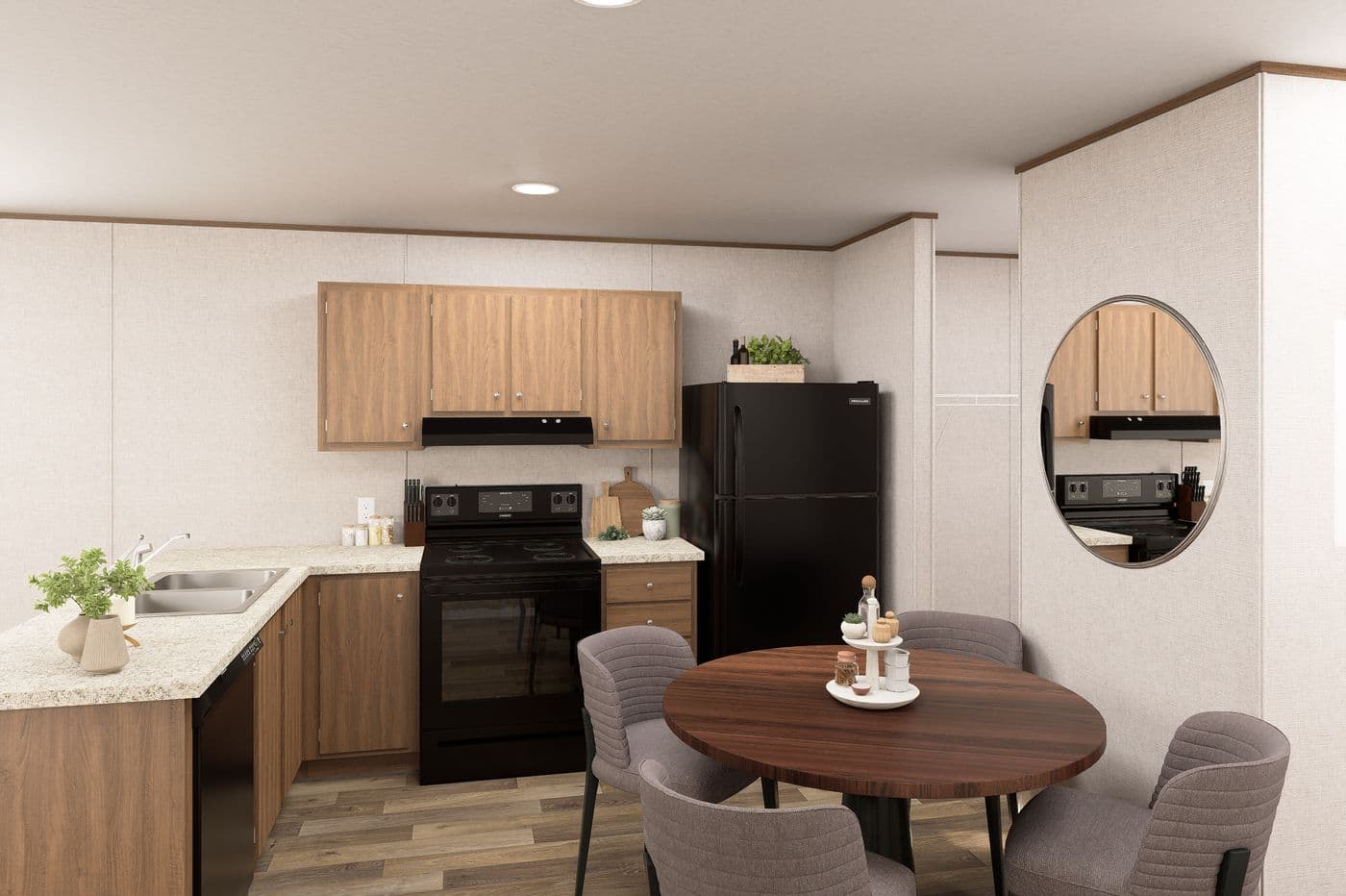 The CYPRESS Kitchen. This Manufactured Mobile Home features 4 bedrooms and 2 baths.