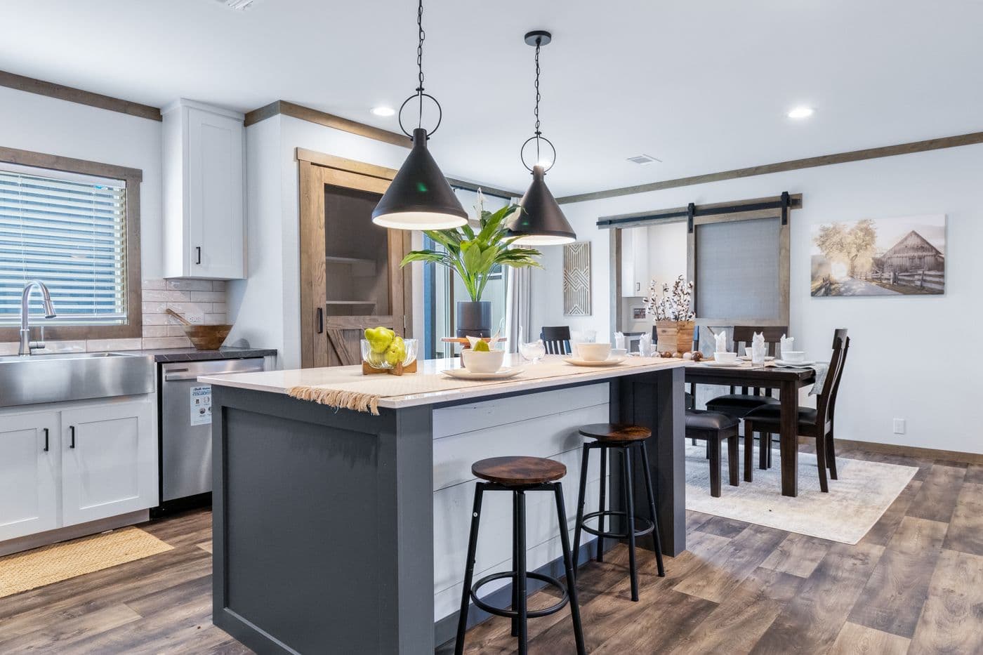 The SAWYER ELITE Kitchen. This Manufactured Mobile Home features 3 bedrooms and 2 baths.