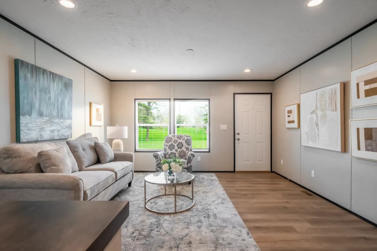 The PLATINUM ANNIVERSARY Exterior. This Manufactured Mobile Home features 3 bedrooms and 2 baths.