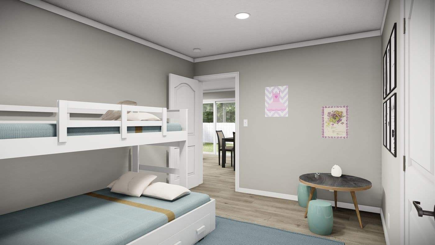 The THE REVERE Bedroom. This Manufactured Mobile Home features 4 bedrooms and 2 baths.