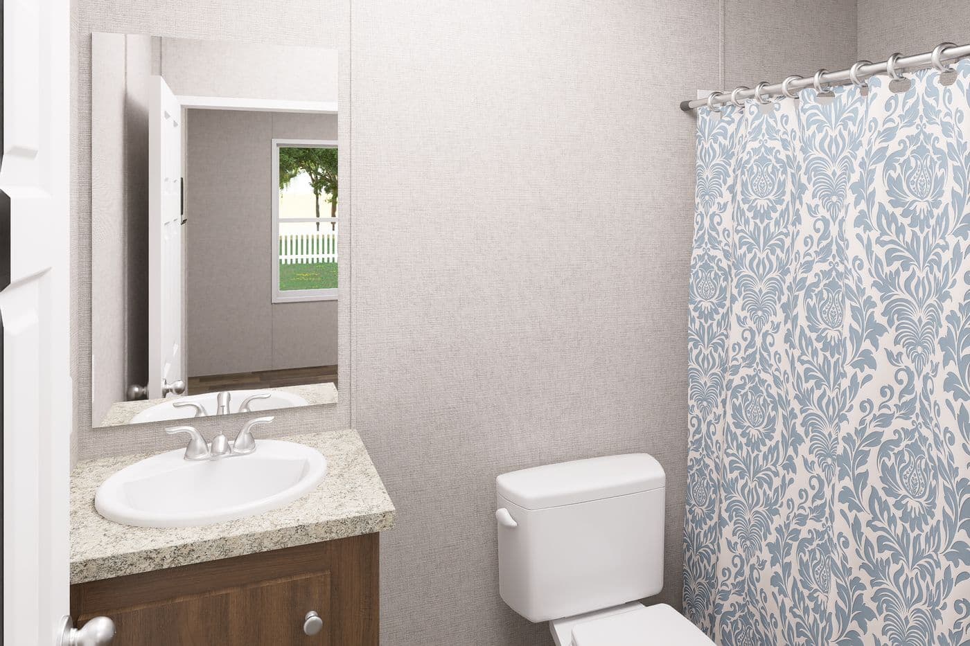 The BIRCH Guest Bathroom. This Manufactured Mobile Home features 3 bedrooms and 2 baths.
