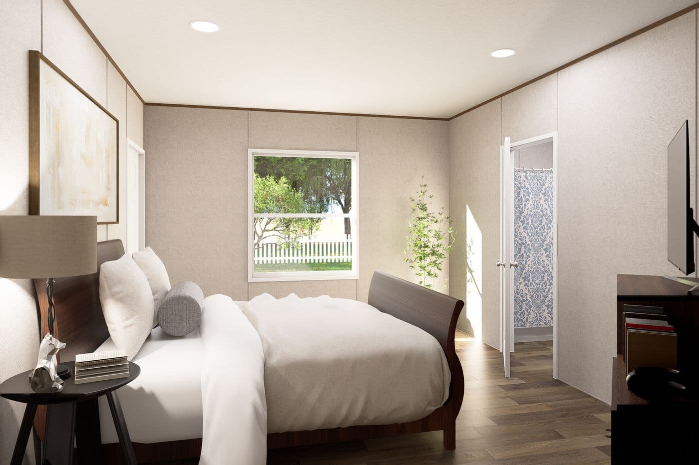The BIRCH Primary Bedroom. This Manufactured Mobile Home features 3 bedrooms and 2 baths.