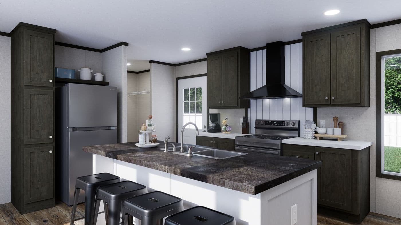 The THE SPARK Kitchen. This Manufactured Mobile Home features 3 bedrooms and 2 baths.