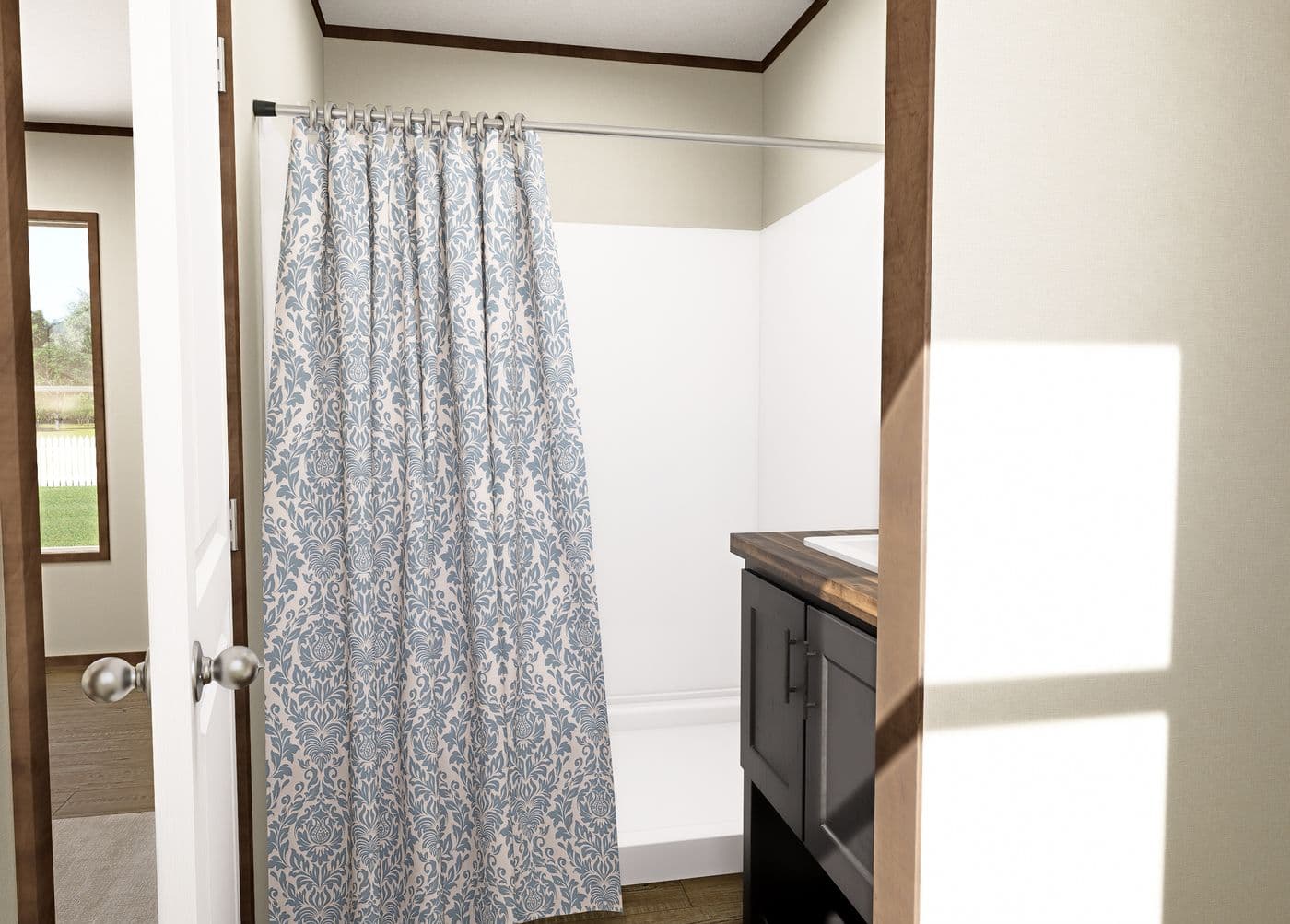 The MAGELLAN Primary Bathroom. This Manufactured Mobile Home features 3 bedrooms and 2 baths.