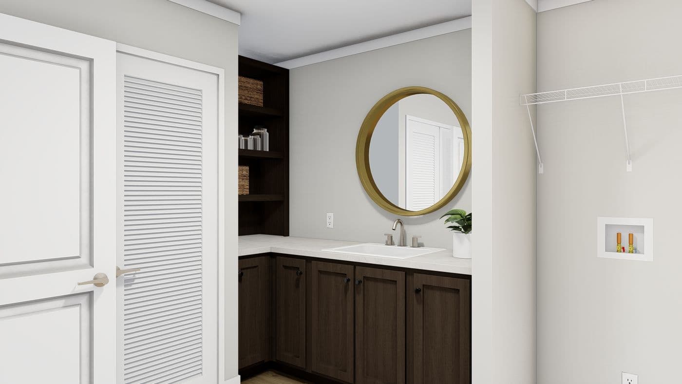 The CHEYENNE Utility Room. This Manufactured Mobile Home features 3 bedrooms and 2 baths.