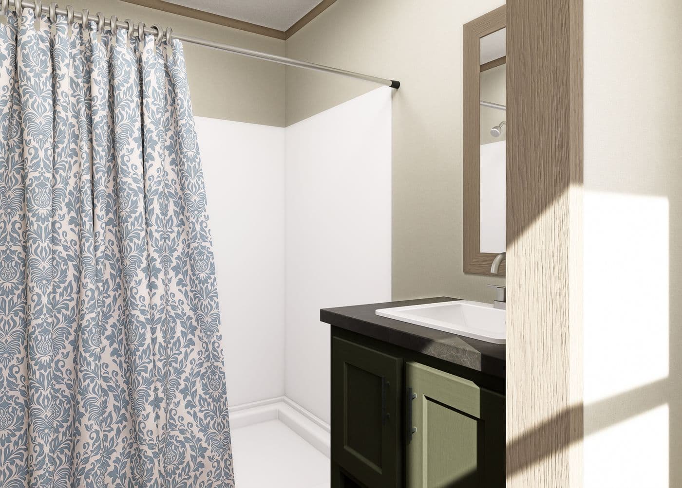 The CLARK Primary Bathroom. This Manufactured Mobile Home features 3 bedrooms and 2 baths.