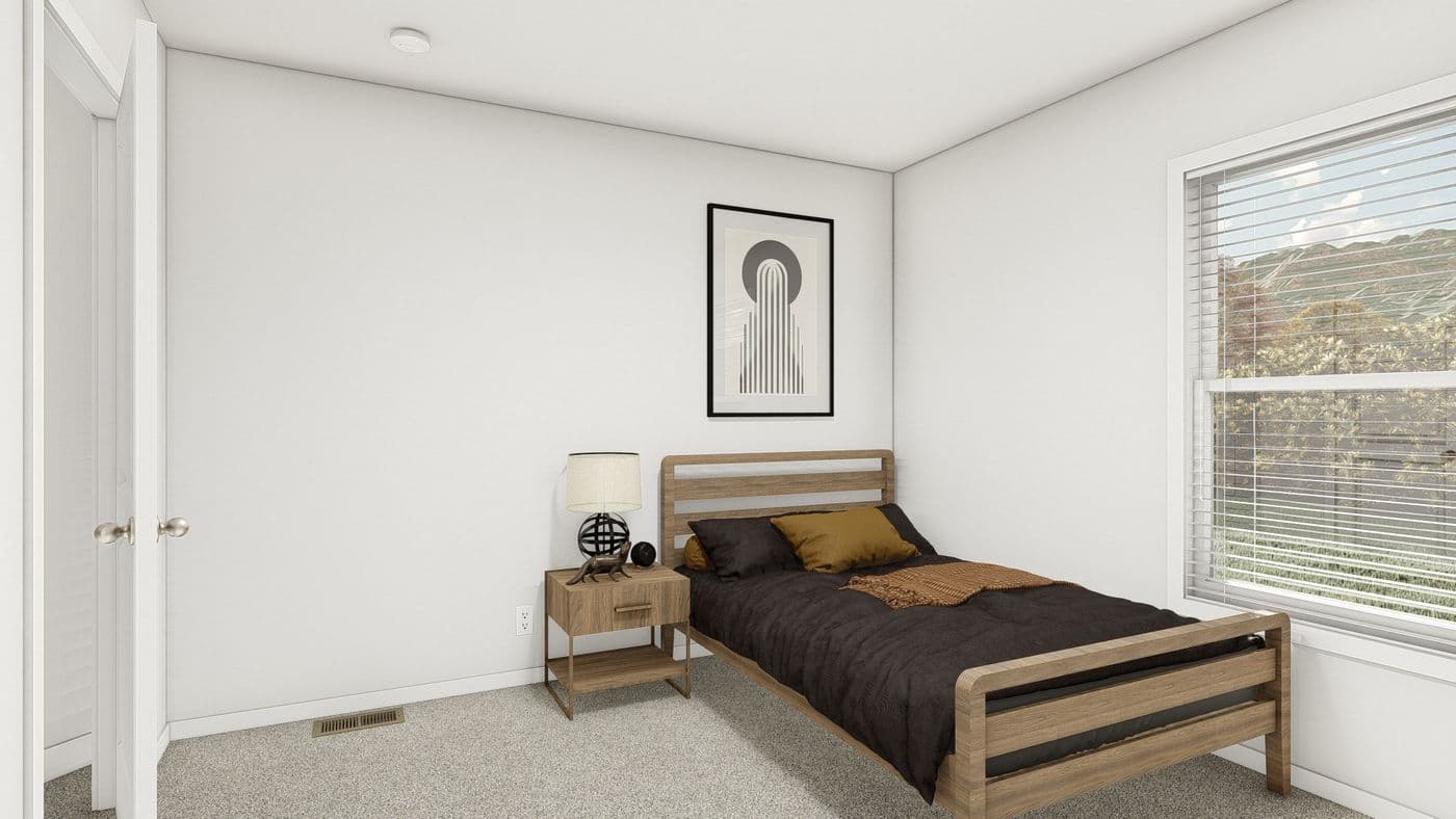The ING681F EUCALYPTUS GW Bedroom. This Manufactured Mobile Home features 3 bedrooms and 2 baths.