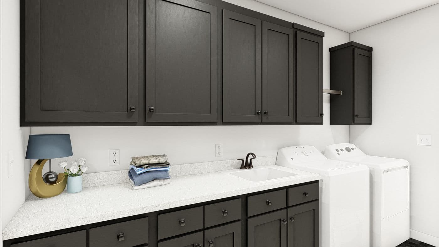 The ING621K TAMARACK GW Utility Room. This Manufactured Mobile Home features 3 bedrooms and 2 baths.