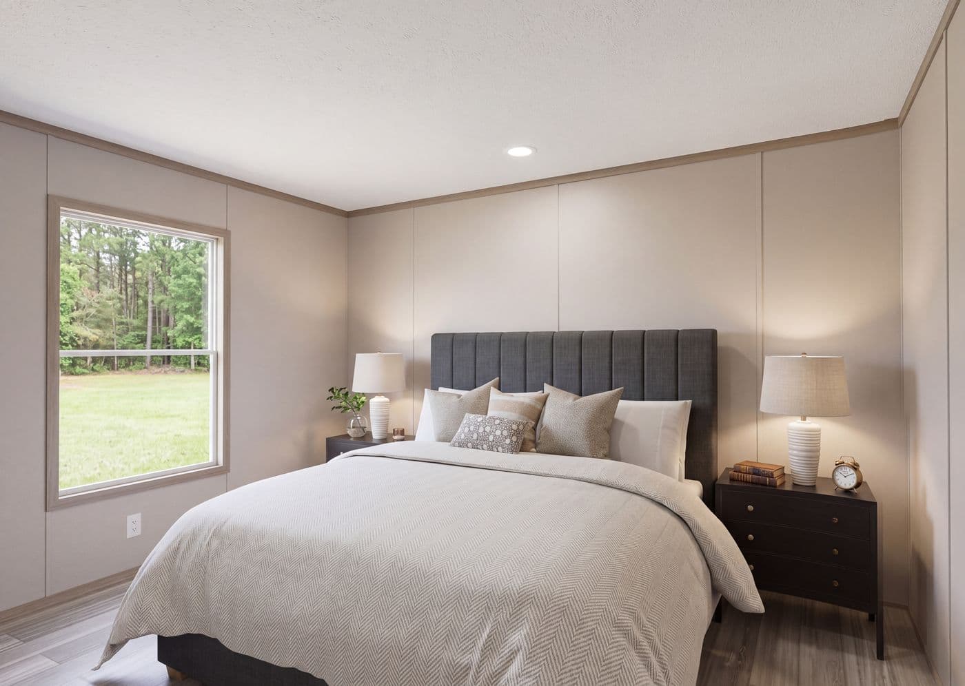 The THE MOUNTAINEER 76 Bedroom. This Manufactured Mobile Home features 4 bedrooms and 2 baths.