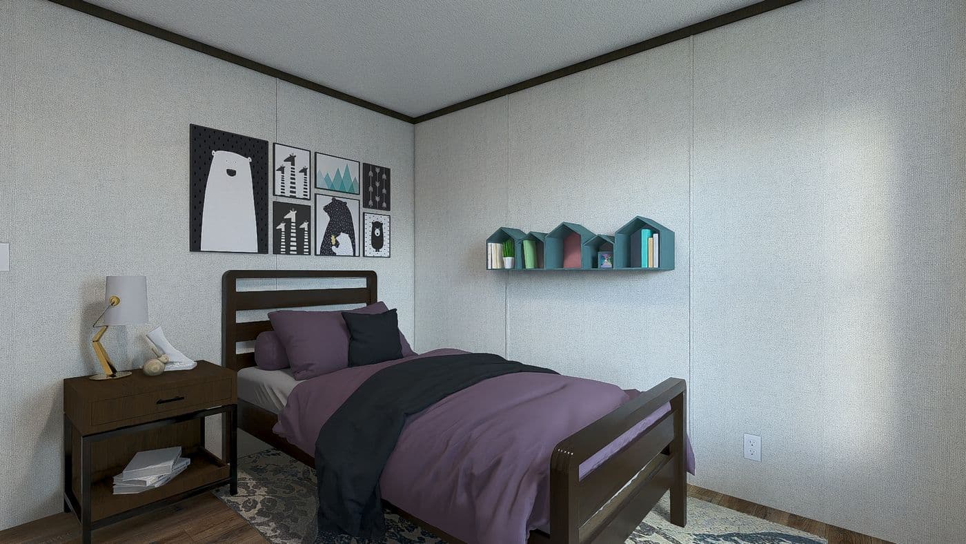 The EMPOWER Guest Bedroom. This Manufactured Mobile Home features 4 bedrooms and 2 baths.