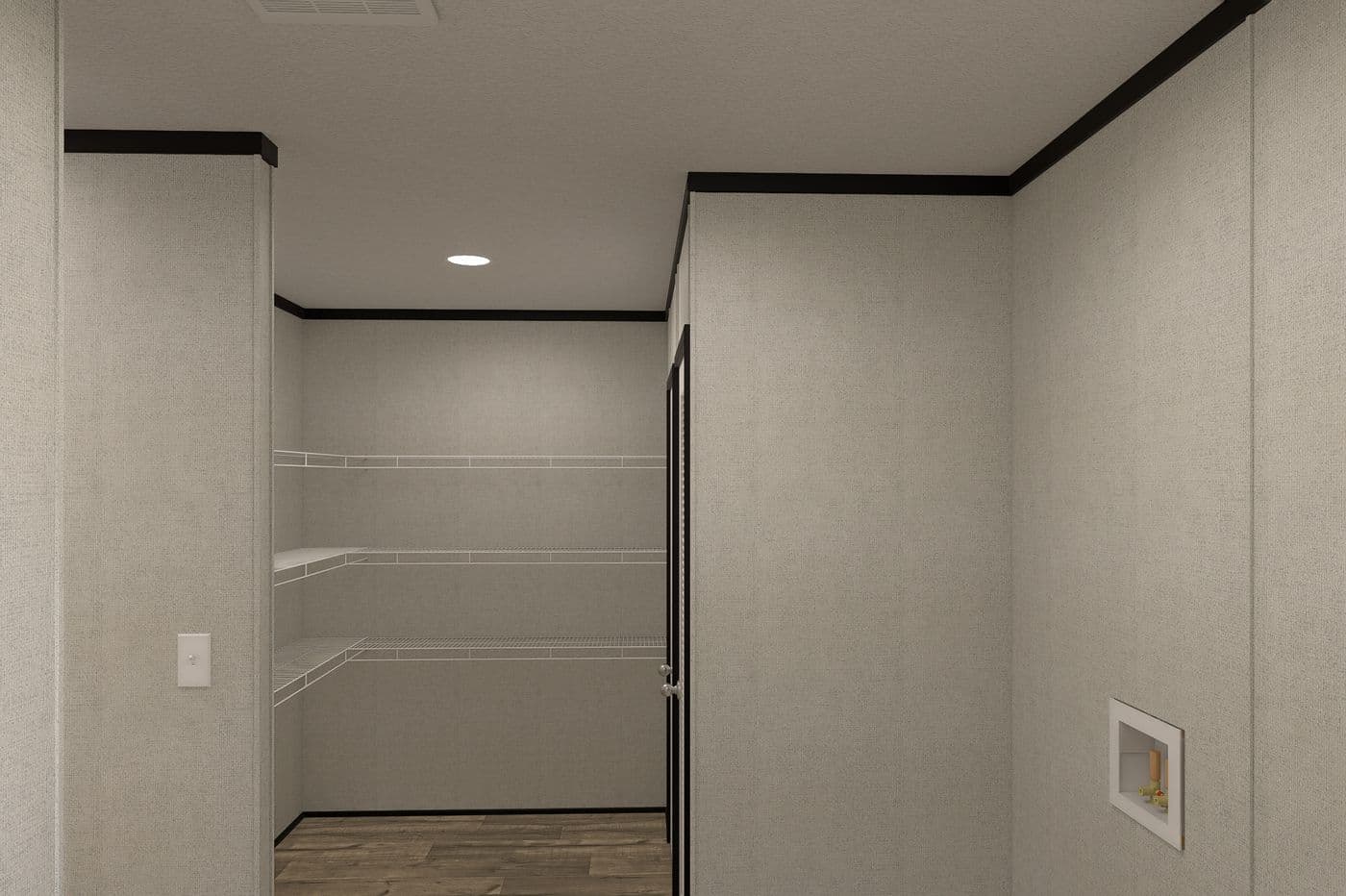 The THE MOUNTAINEER 48 Utility Room. This Manufactured Mobile Home features 3 bedrooms and 2 baths.