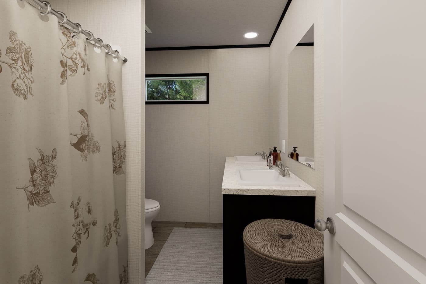 The ULTRA FLEX HERCULES 28X68 3BR Guest Bathroom. This Manufactured Mobile Home features 3 bedrooms and 2 baths.