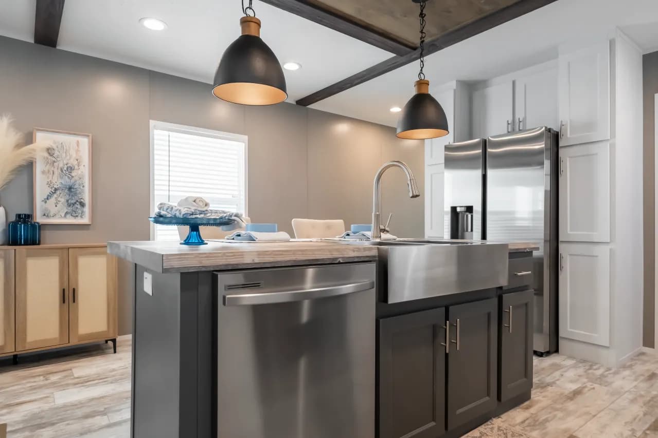 The LIBERTY Kitchen. This Manufactured Mobile Home features 3 bedrooms and 2 baths.
