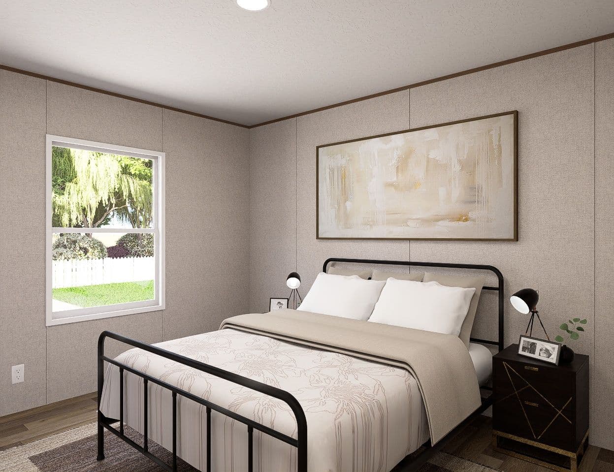 The REDWOOD Guest Bedroom. This Manufactured Mobile Home features 5 bedrooms and 3 baths.