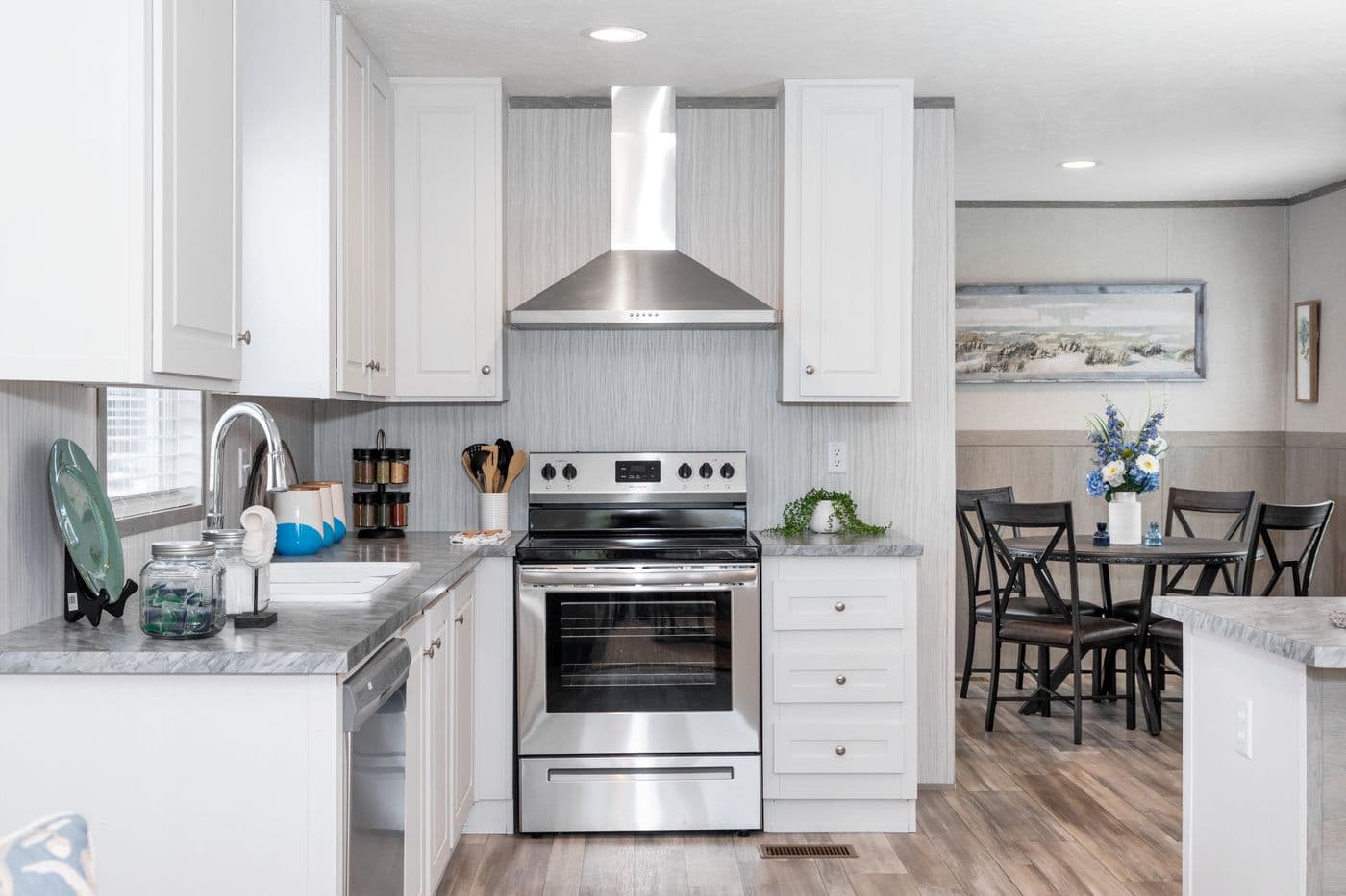 The BLAZER 76 F Kitchen. This Manufactured Mobile Home features 3 bedrooms and 2 baths.