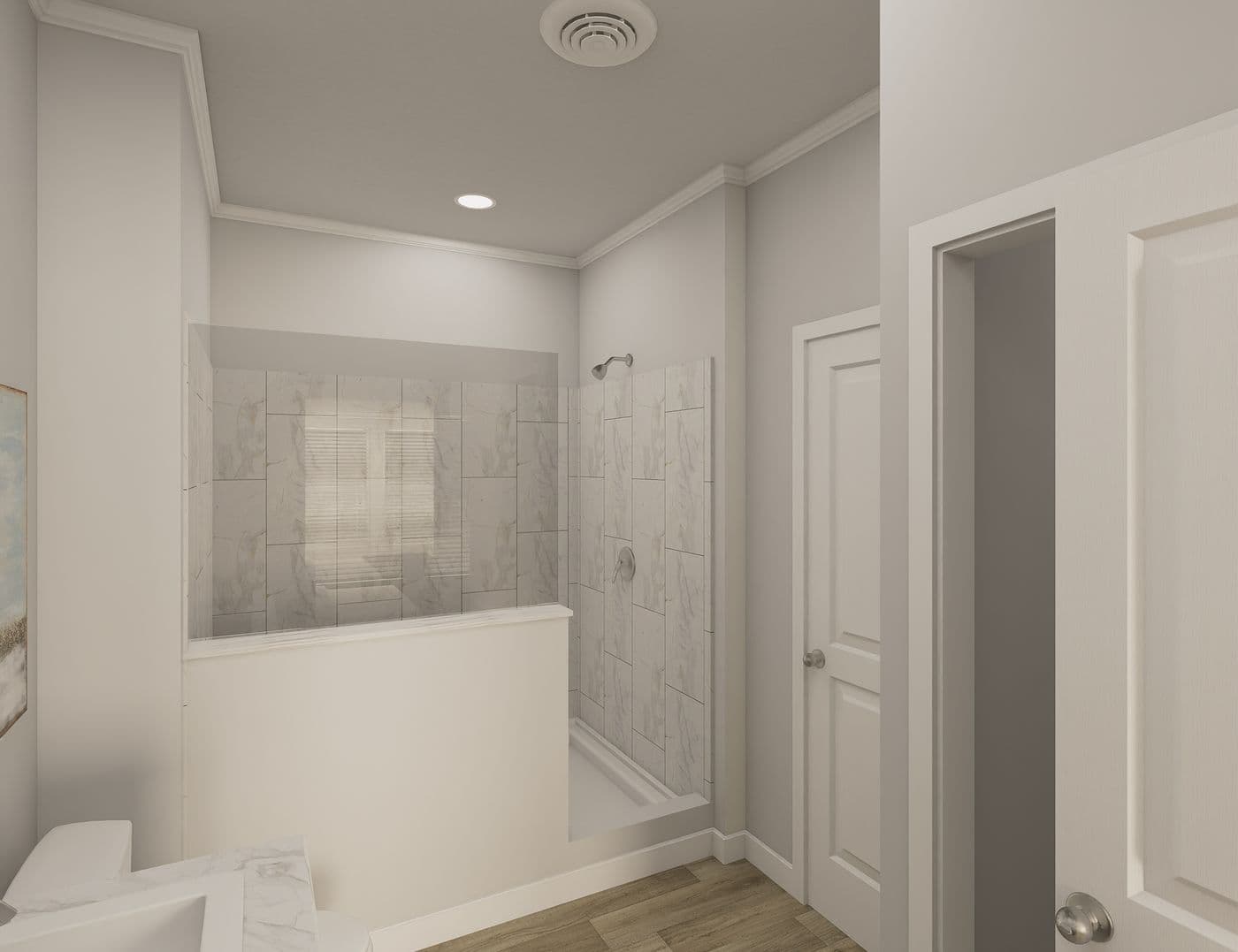 The THE ELITE 52 Primary Bathroom. This Manufactured Mobile Home features 3 bedrooms and 2 baths.