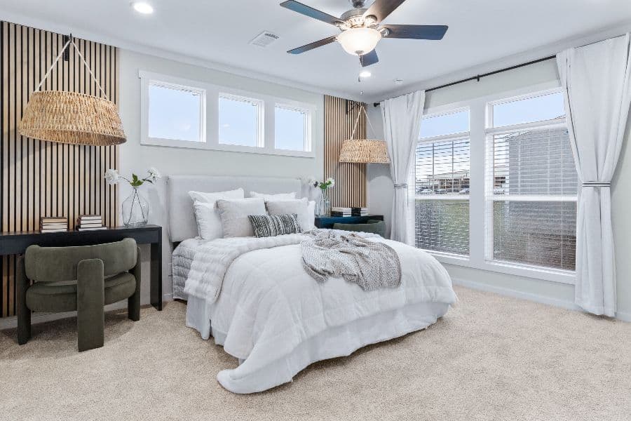 The THE ARCHIBALD Primary Bedroom. This Manufactured Mobile Home features 4 bedrooms and 2 baths.
