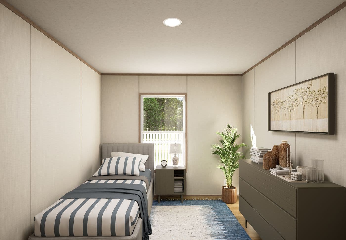 The GROVE Bedroom. This Manufactured Mobile Home features 3 bedrooms and 2 baths.
