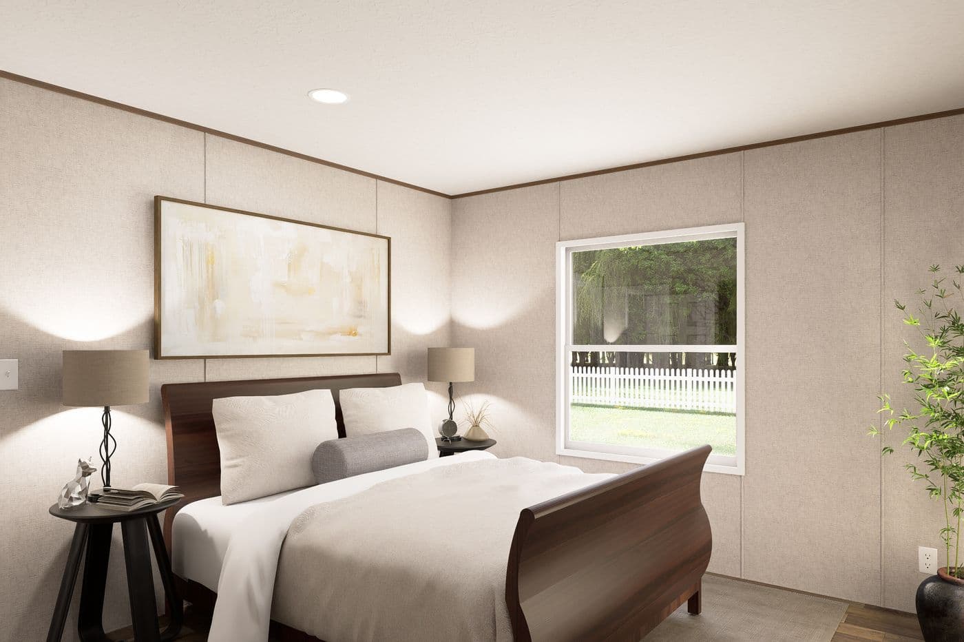 The MAGNOLIA Primary Bedroom. This Manufactured Mobile Home features 3 bedrooms and 2 baths.