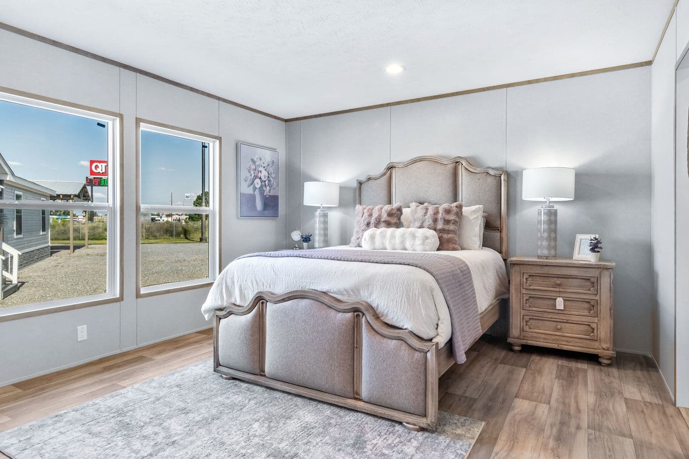 The ASPIRE Primary Bedroom. This Manufactured Mobile Home features 3 bedrooms and 2 baths.