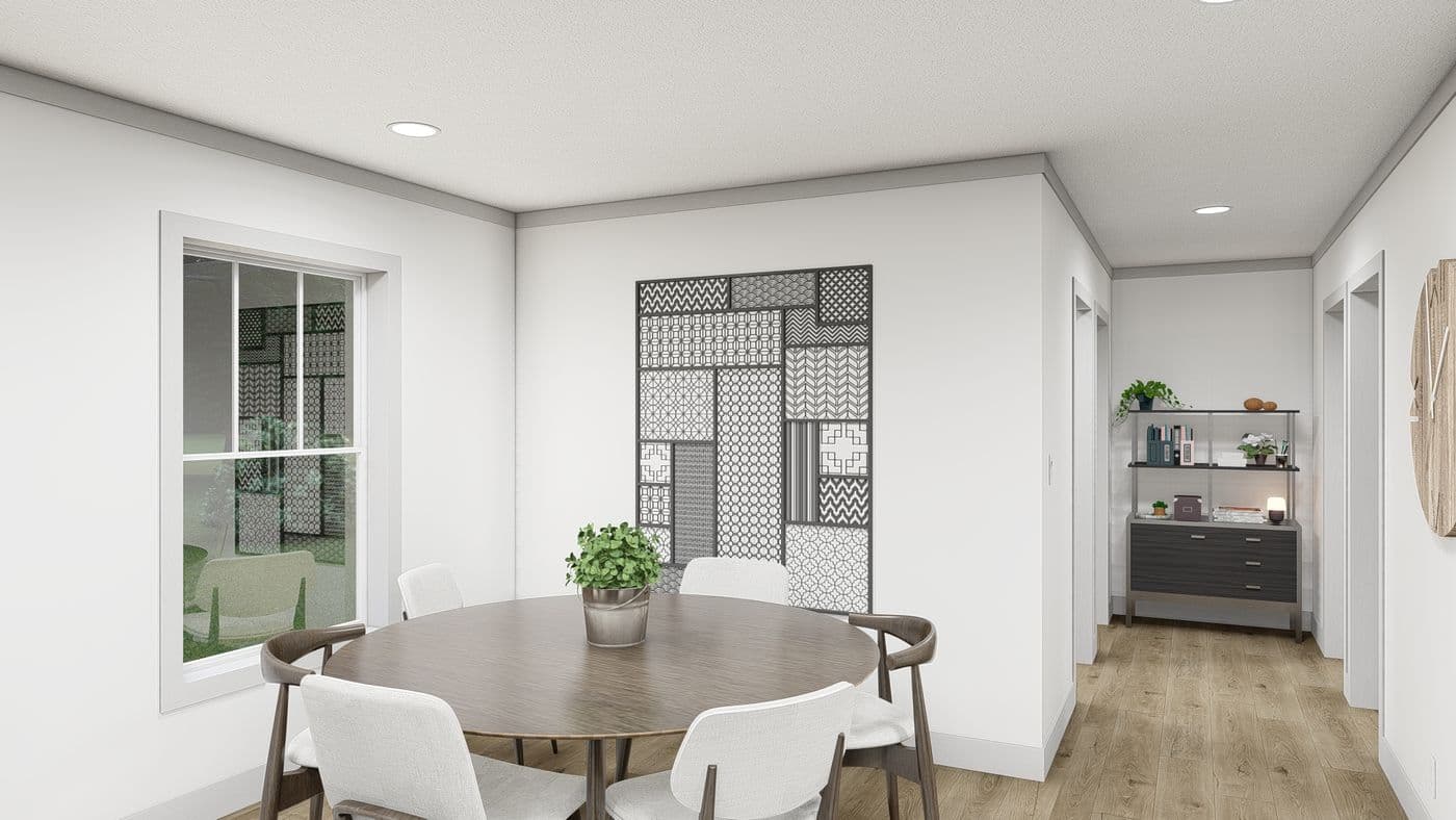The WONDERFUL WORLD Dining Area. This Manufactured Mobile Home features 3 bedrooms and 2 baths.