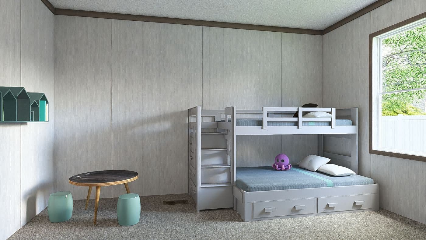 The ULTRA ISLAND BREEZE 56' Bedroom. This Manufactured Mobile Home features 3 bedrooms and 2 baths.
