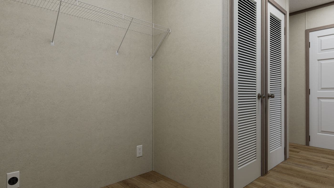 The 5616-CC01 CORNERSTONE 56 Utility Room. This Manufactured Mobile Home features 2 bedrooms and 2 baths.